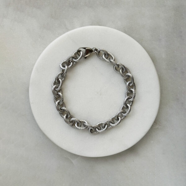 Textured Silver Bracelet 1 – LA-OL