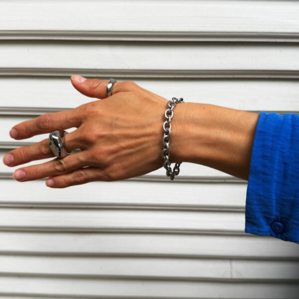 Textured Silver Bracelet 3 – LA-OL