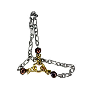 Finger Bracelet With Pearls - Bicolor and Black