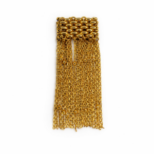 Gold Chainmail Ring With Fringe