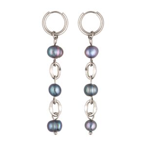 "Black lace pearls" Earrings