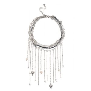 Necklace Chameleon Pearl Hearts