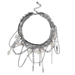 Pub Chameleon White Luxury Punk Necklace